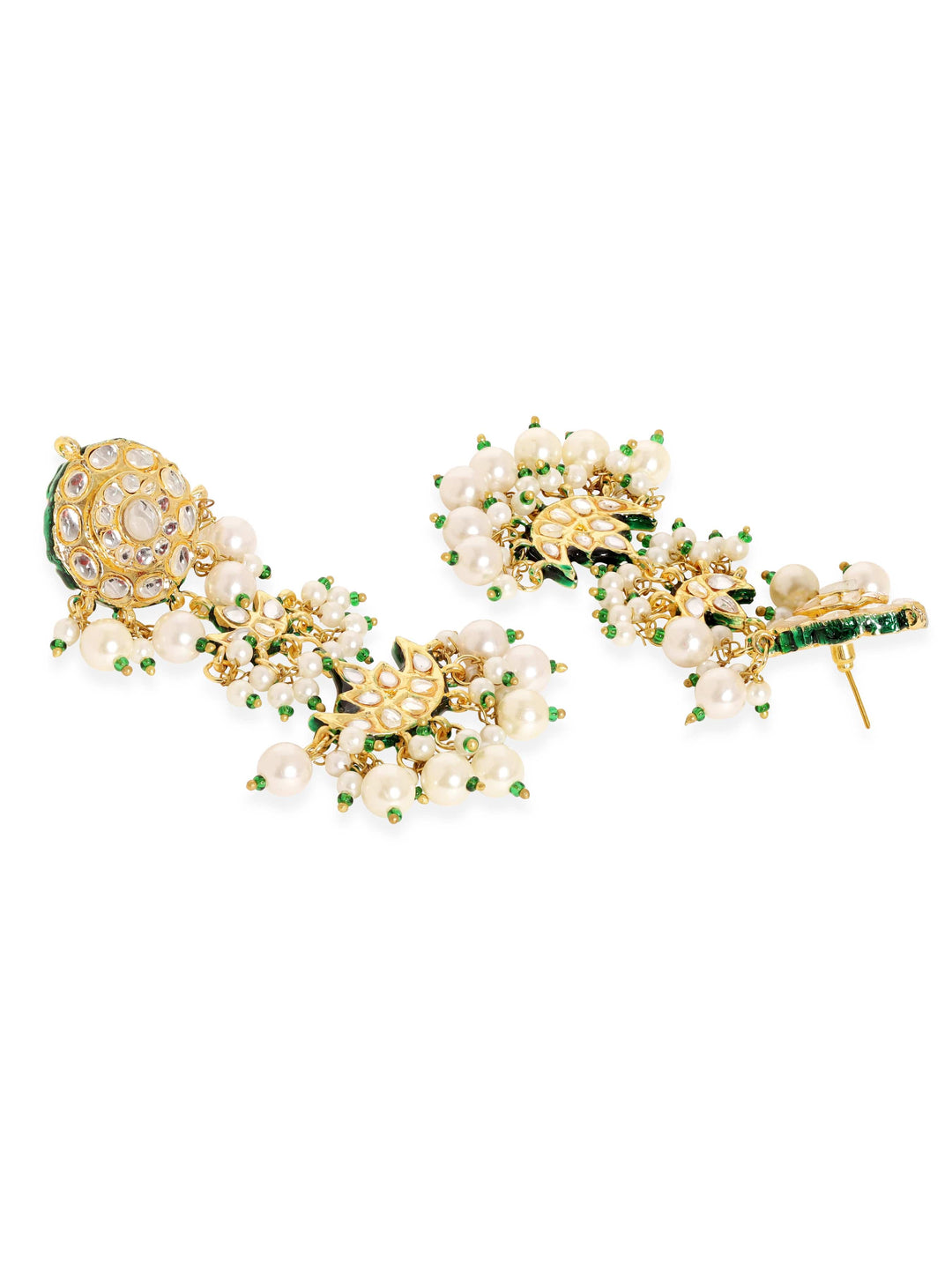 Gold plated triple layer pearl beaded kundan studded Jewellery Set