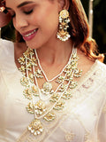 Gold plated triple layer pearl beaded kundan studded Jewellery Set