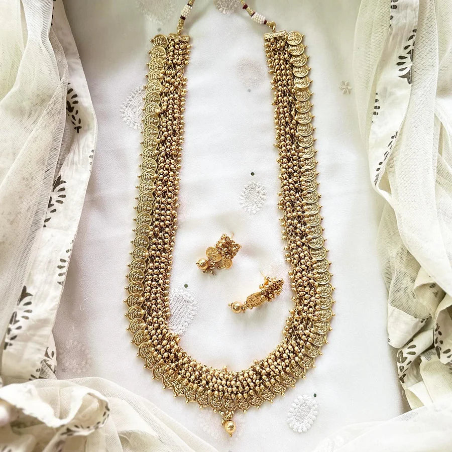 Matte Gold bunch haaram set