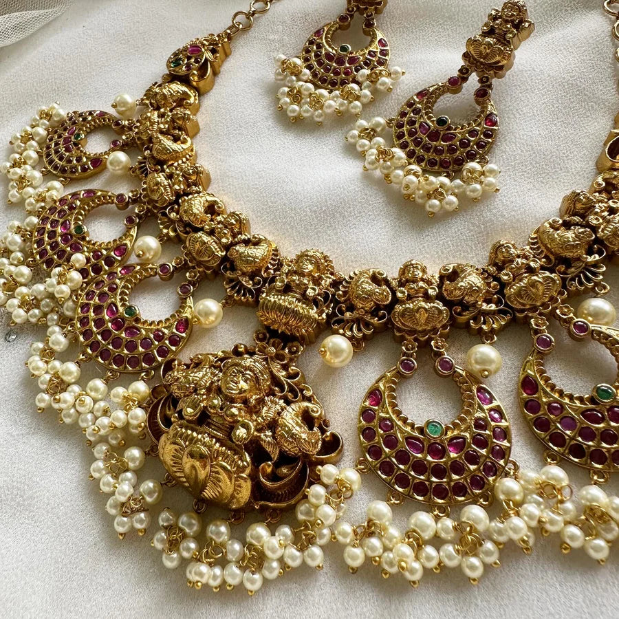 Bridal antique kemp chand laxshmi lace short set