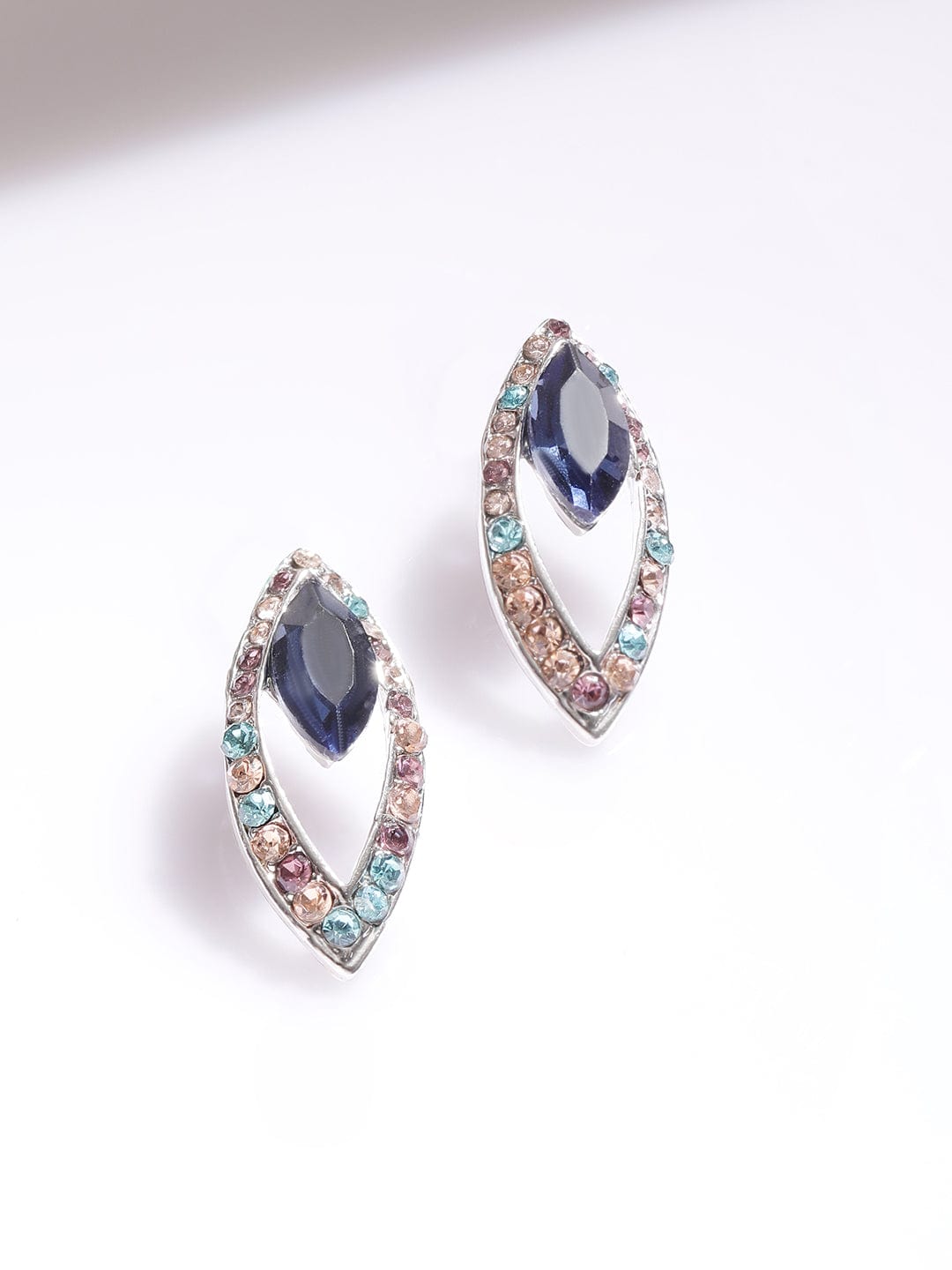 Rhodium-Plated Royal Kaleidoscopic Rhinestone Embellished Princess Necklace set