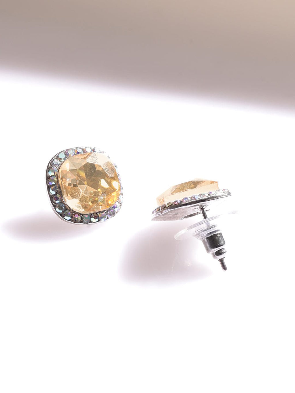 Rhodium-Plated Royal Kaleidoscopic Zirconia Embellished Cherry Blossom Necklace set