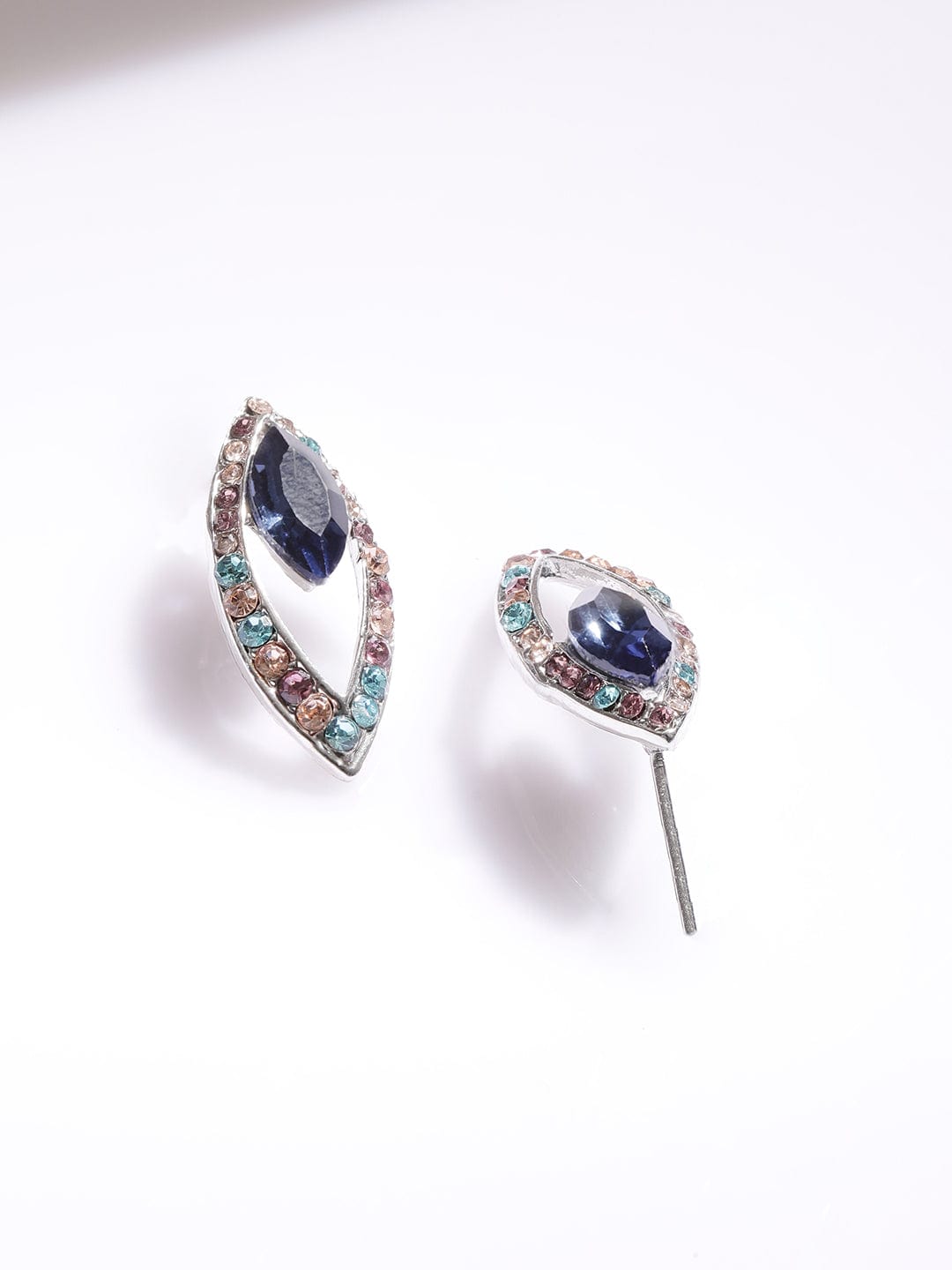 Rhodium-Plated Royal Kaleidoscopic Rhinestone Embellished Princess Necklace set