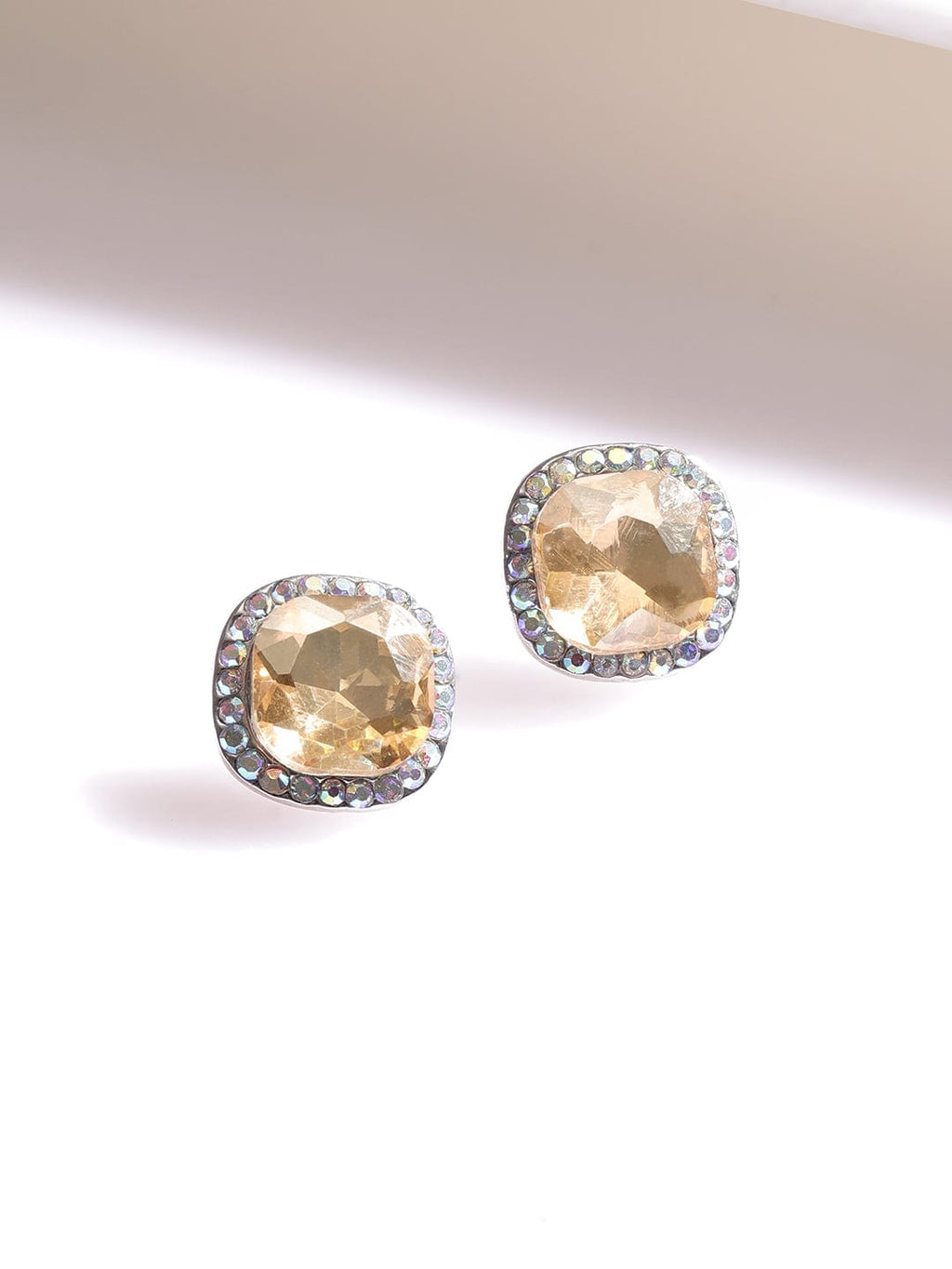 Rhodium-Plated Royal Kaleidoscopic Zirconia Embellished Cherry Blossom Necklace set