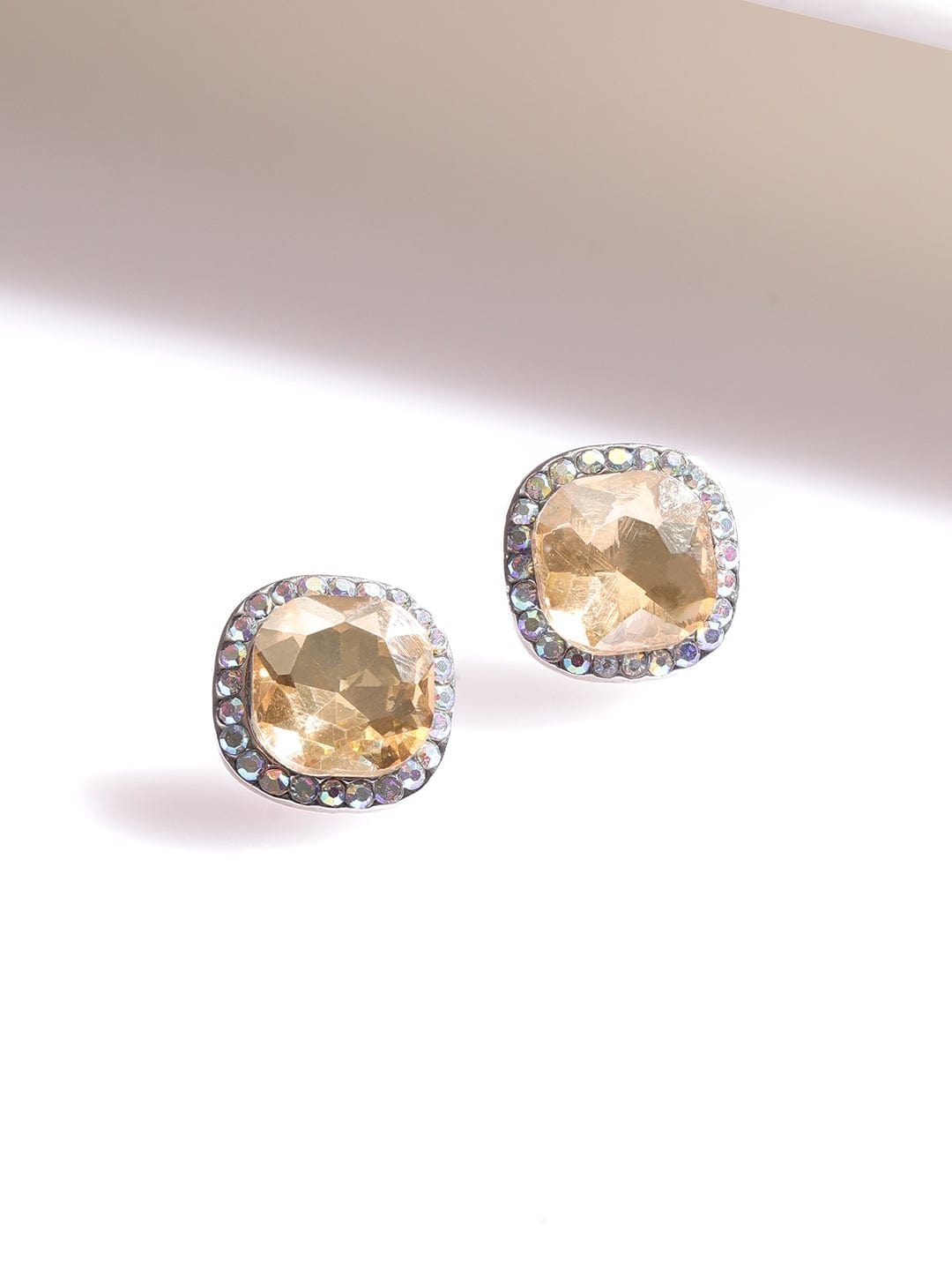 Rhodium-Plated Royal Kaleidoscopic Zirconia Embellished Cherry Blossom Necklace set