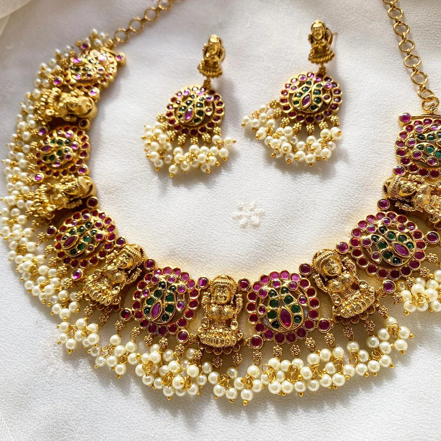 Antique matte kemp kemp gutta Lakshmi blocks short set