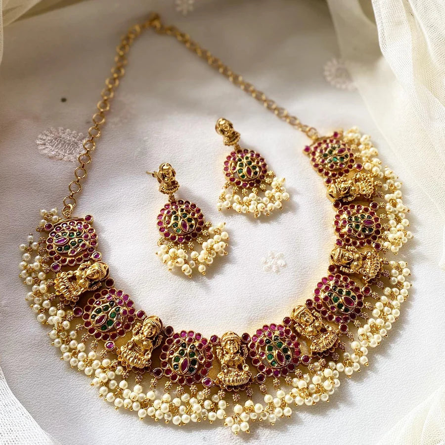 Antique matte kemp kemp gutta Lakshmi blocks short set