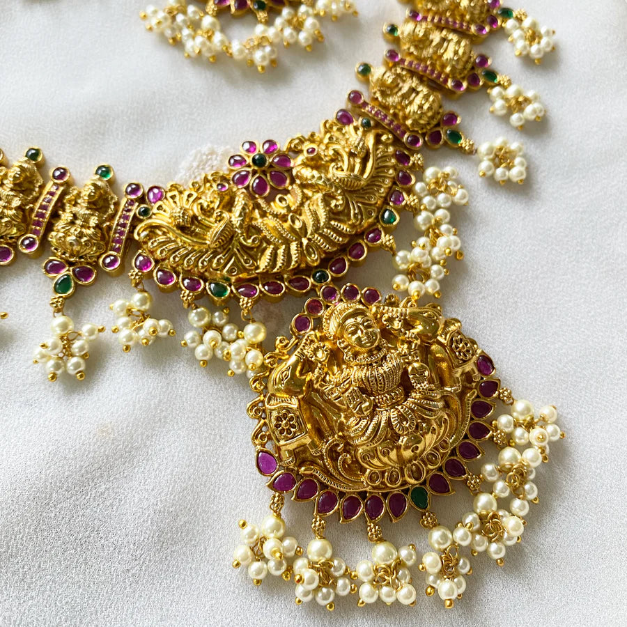 Lakshmi Peacock spike gutta short set