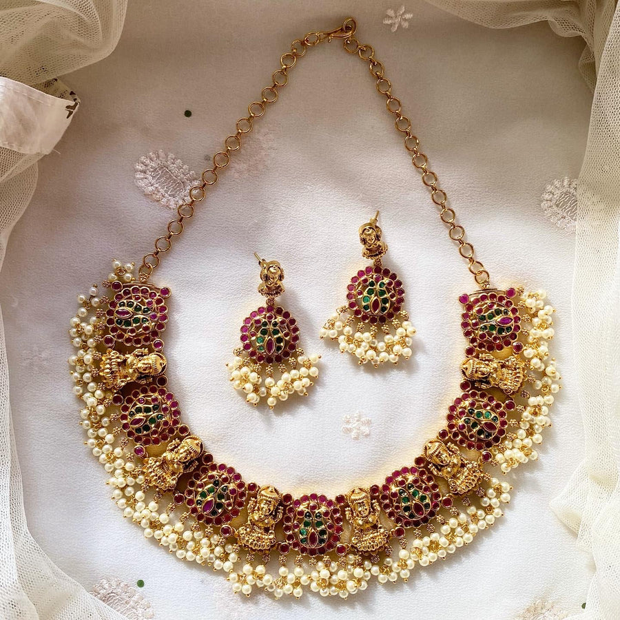 Antique matte kemp kemp gutta Lakshmi blocks short set