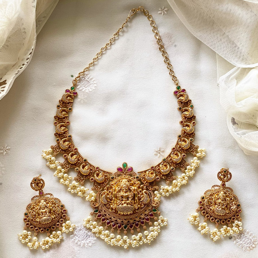 Lakshmi Peacock short neckset