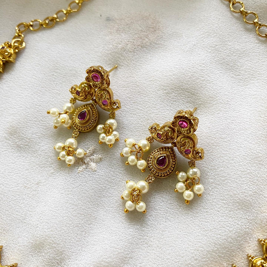 Antique matte kemp Paisley tear drop gutta short set