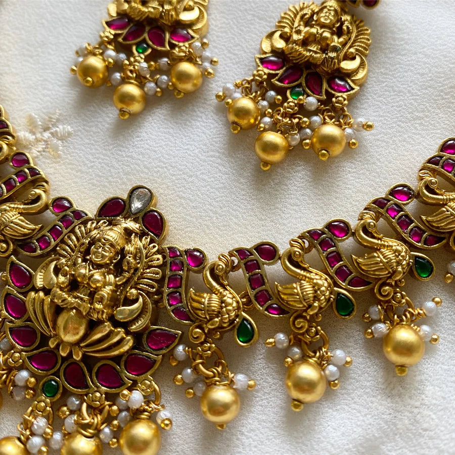 kundan jadau lakshmi peacock short set