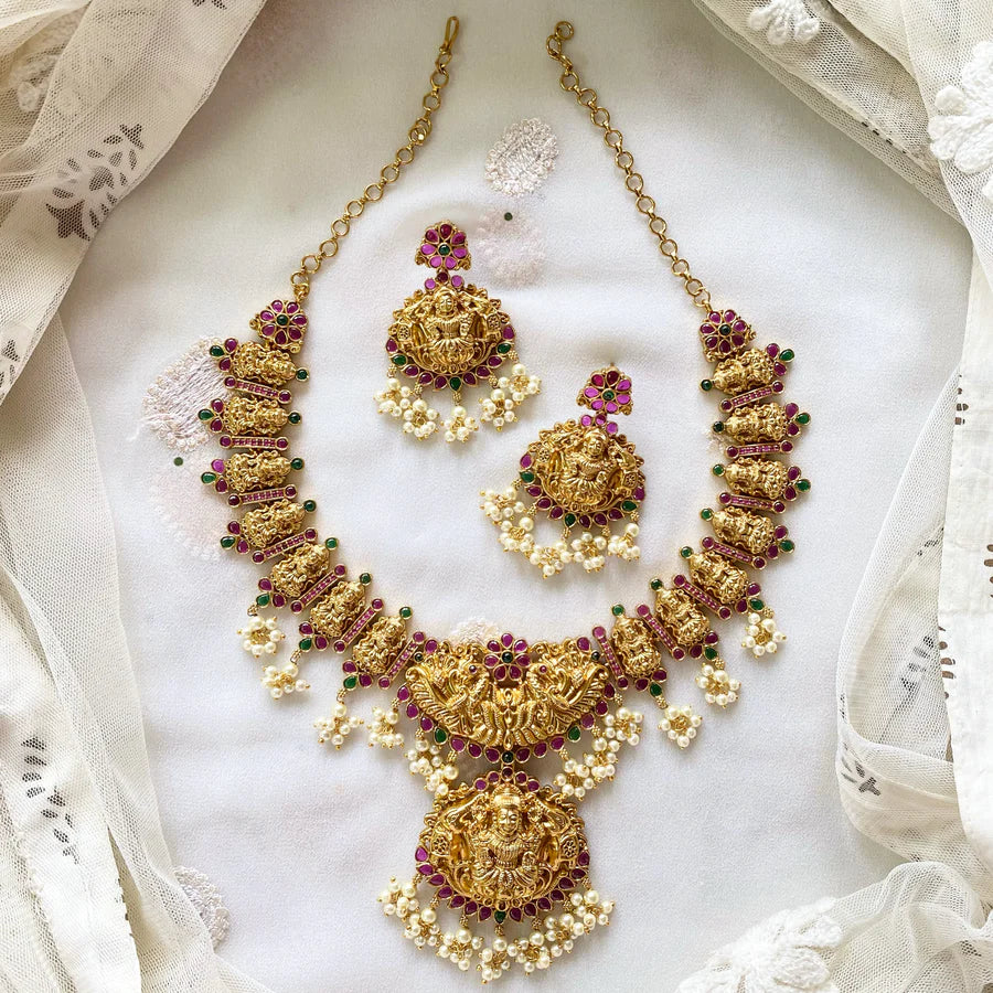 Lakshmi Peacock spike gutta short set