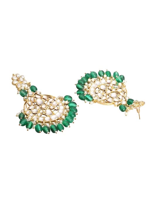 Gold-Plated Stone-Studded Multilayer Jewellery Set