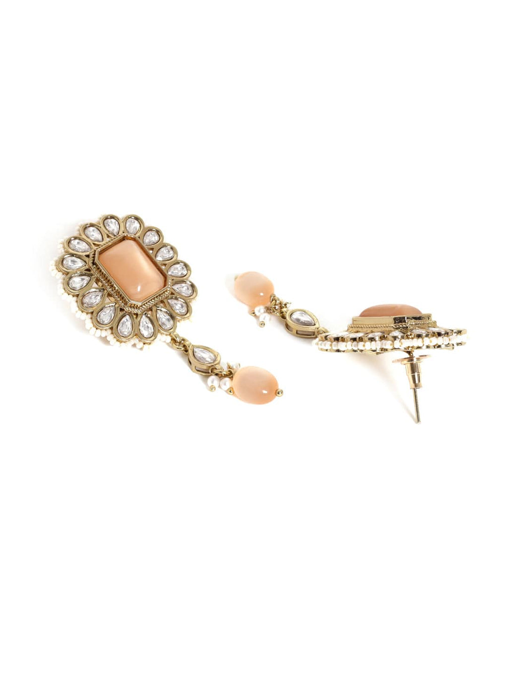 Mehndi Gold Plated kundan studded pearl woven choker Set