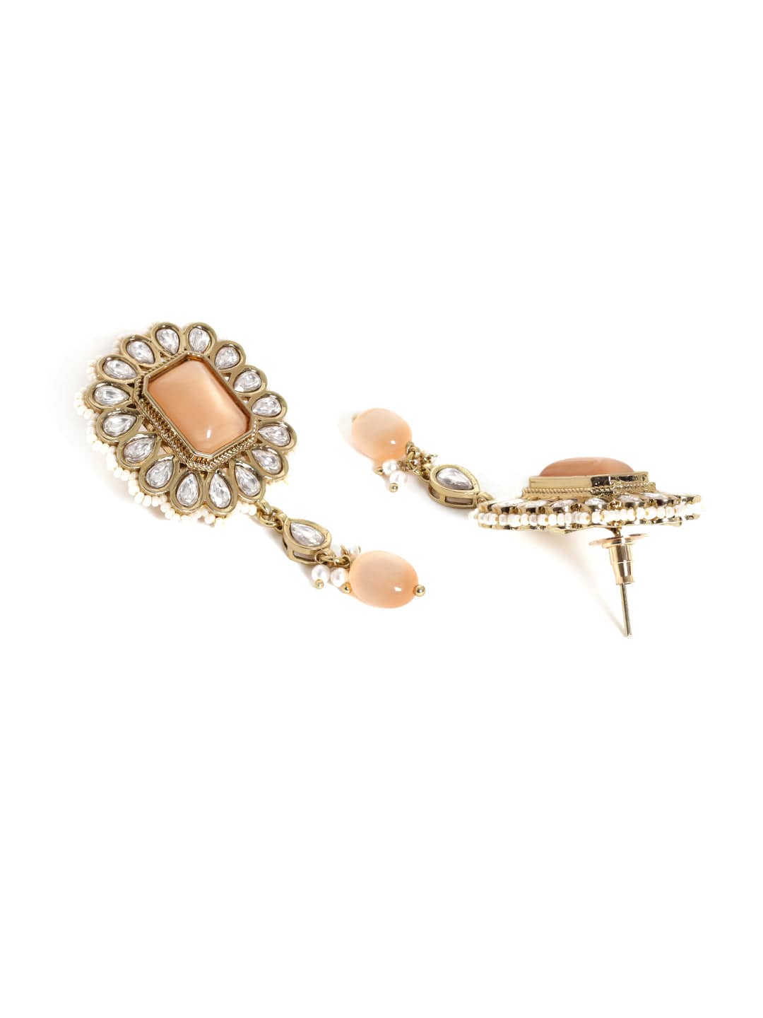 Mehndi Gold Plated kundan studded pearl woven choker Set