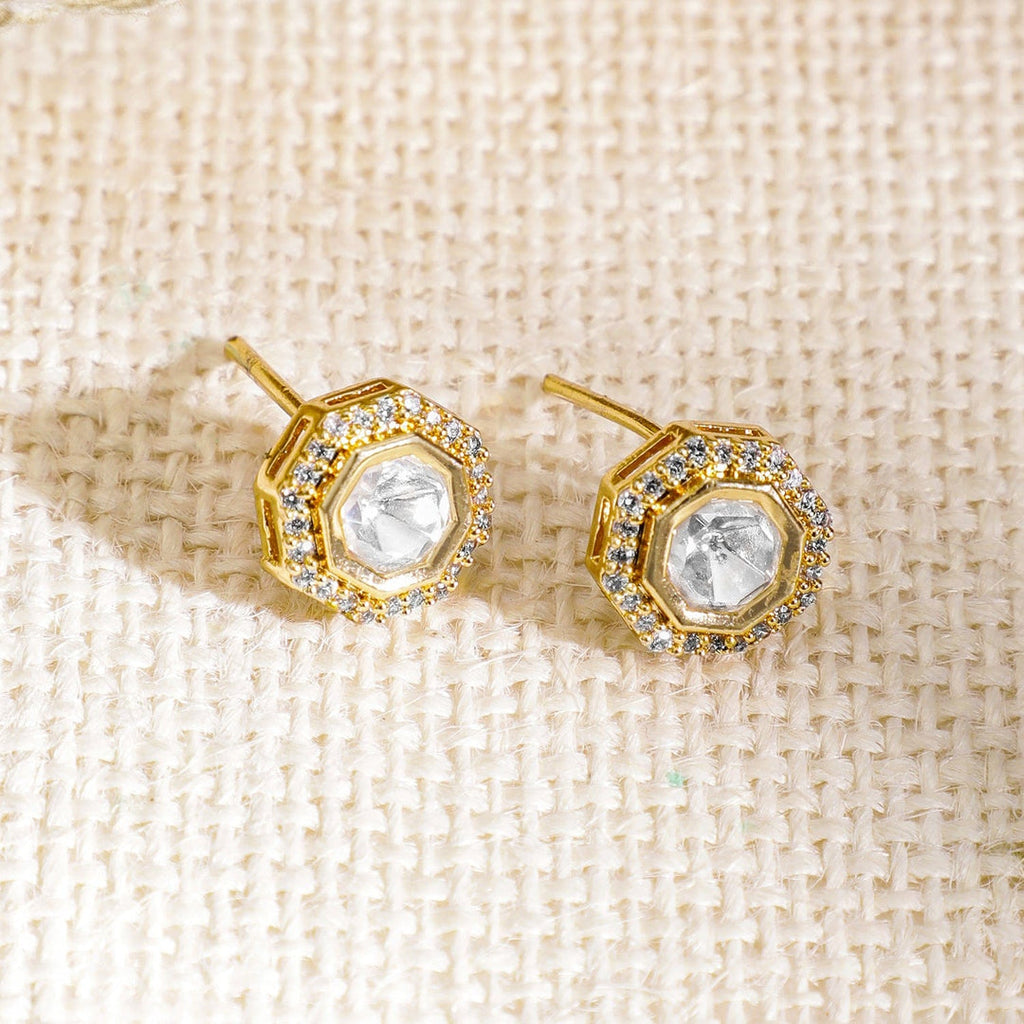 Gold-Plated Crystal Stone Studded Jewellery Set