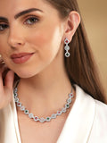 Rhodium Plated Multicolour Zirconia Necklace Set