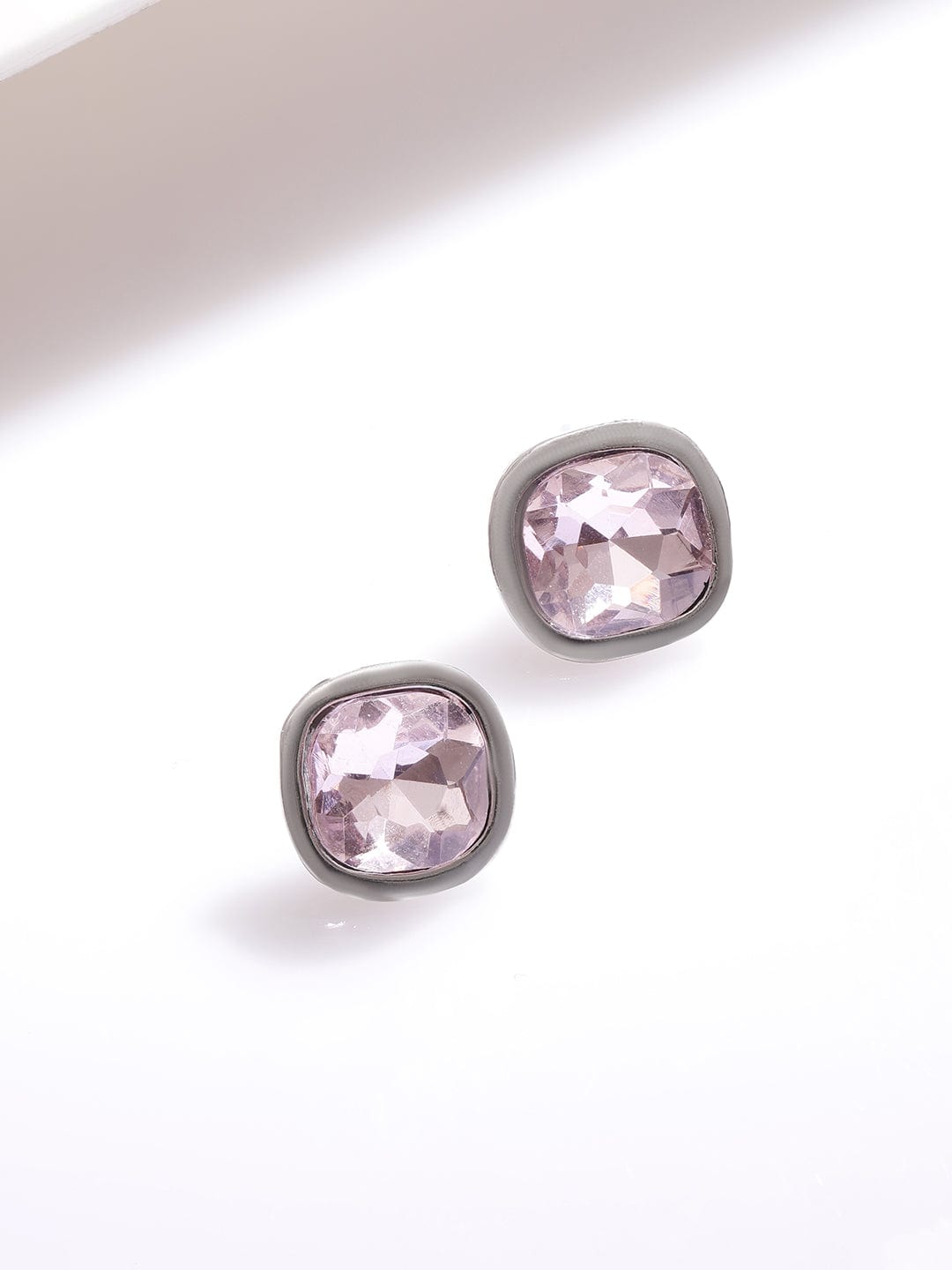 Rhodium Plated Mutli Colour Princess Cut Zirconia Studded Necklace Set