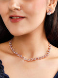 Rose Gold Plated Zirconia Stone Studded Handcrafted Necklace Set