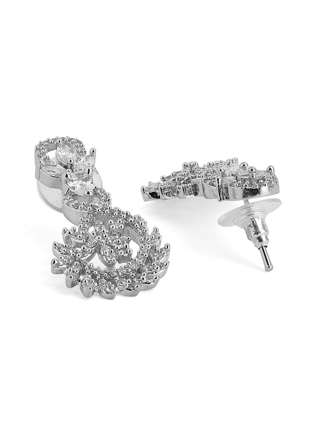 Silver Plated American Diamond Necklace Set