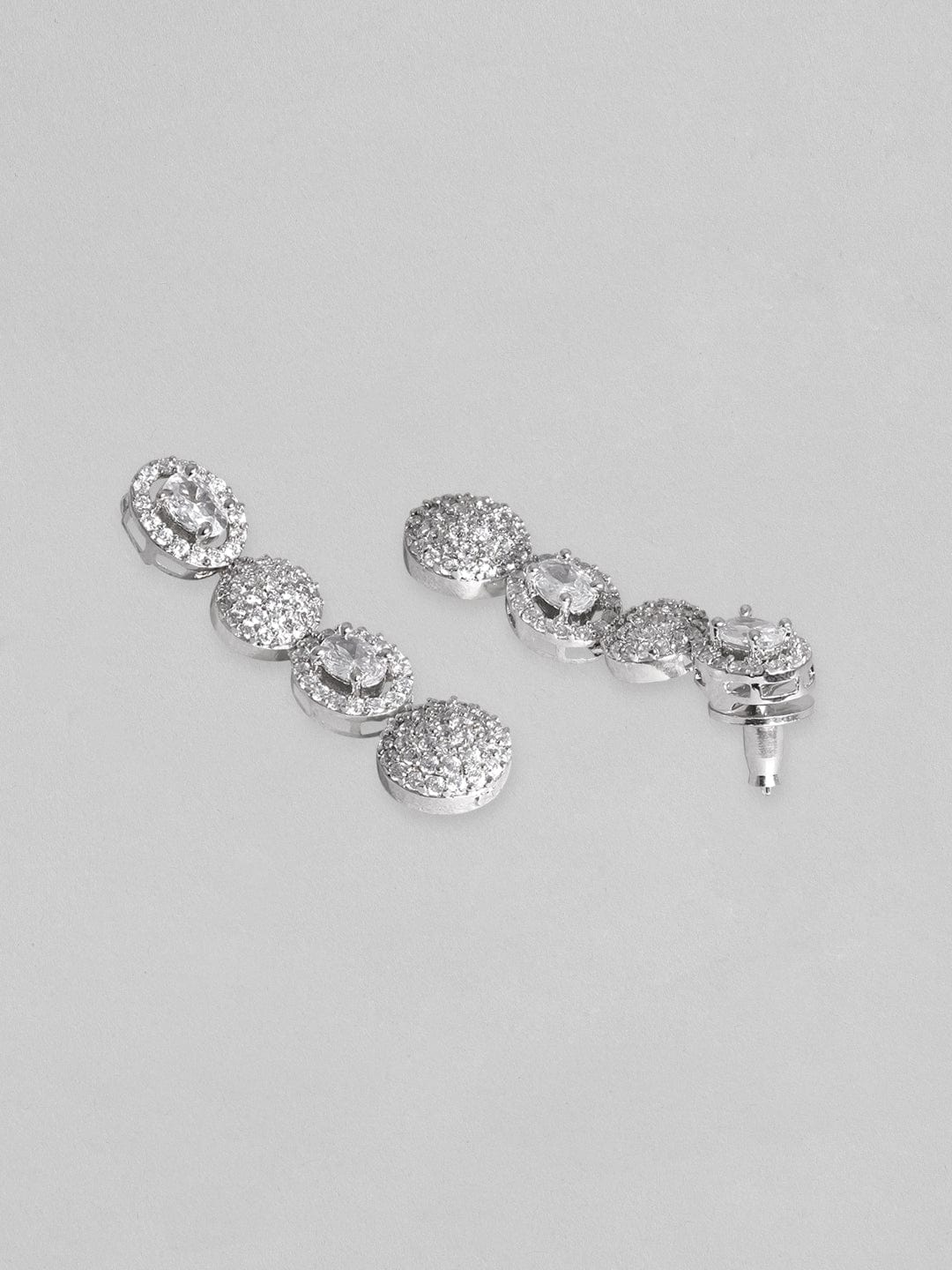 Silver Plated Handcrafted Enchanting CZ Studded Necklace Set