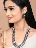 Silver Plated Kundan Handcrafted Necklace Set