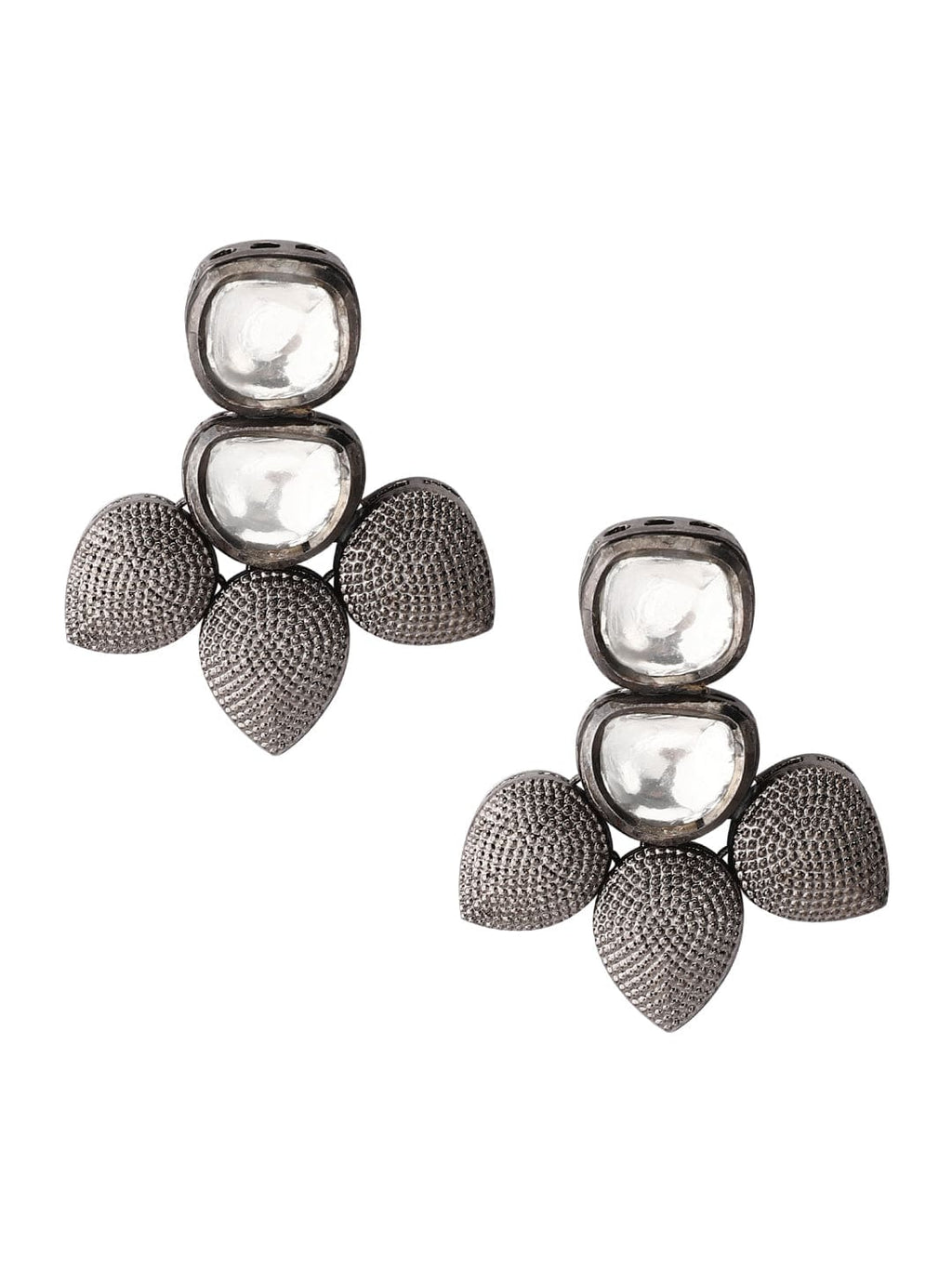 Silver Plated Kundan Handcrafted Necklace Set