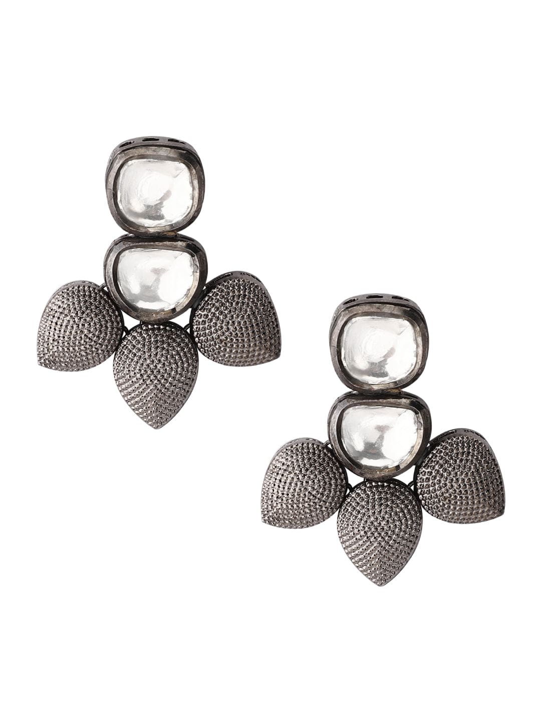 Silver Plated Kundan Handcrafted Necklace Set