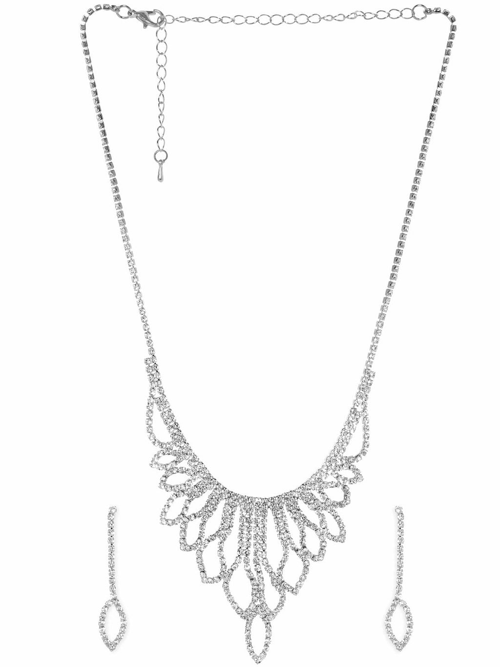 Stardust Symphony Silver Tone AD Necklace